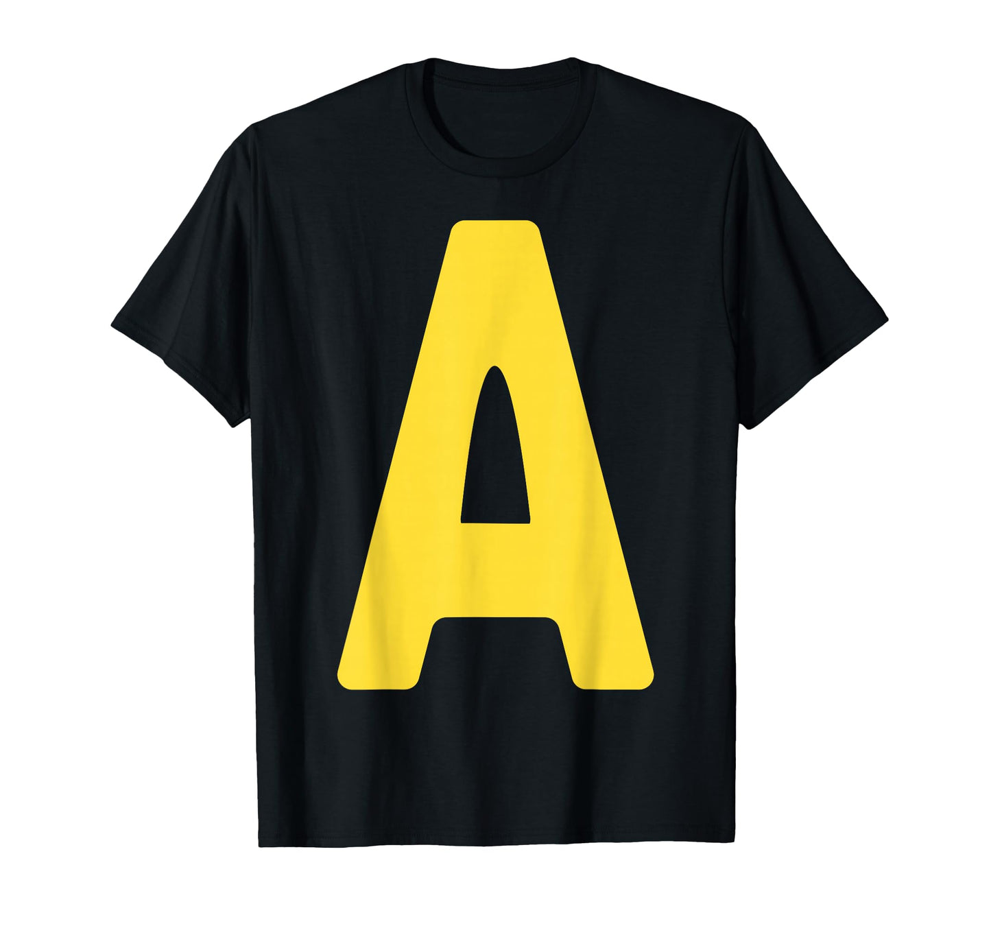 Letter A Alphabet Yellow On Red Halloween Costume Party T-Shirt