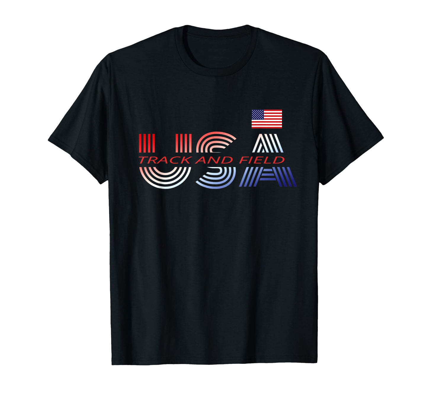 Patriotic USA Team Sports Proud American Track and Field T-Shirt