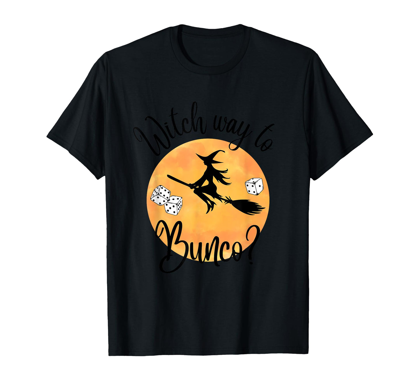 Bunco Halloween Witch Way to Bunco Dice Moon T-Shirt