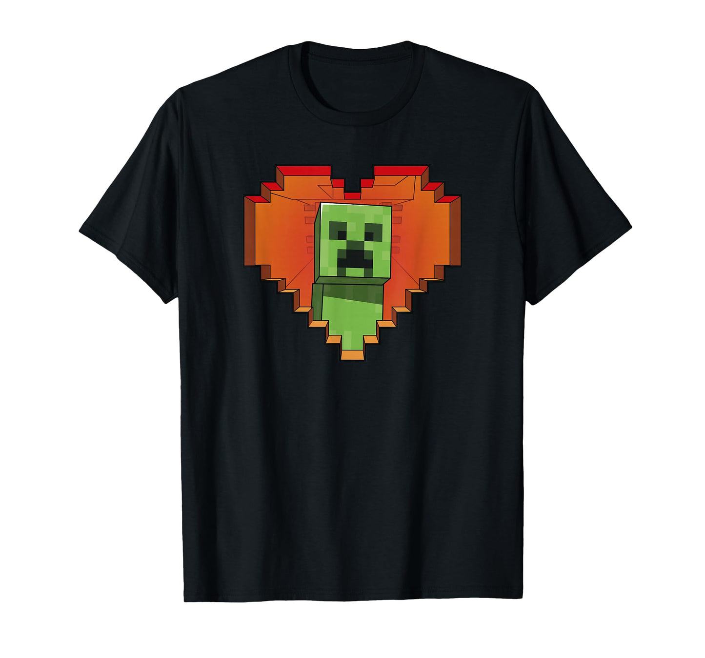 Minecraft Heart Logo Creeper Fill T-Shirt