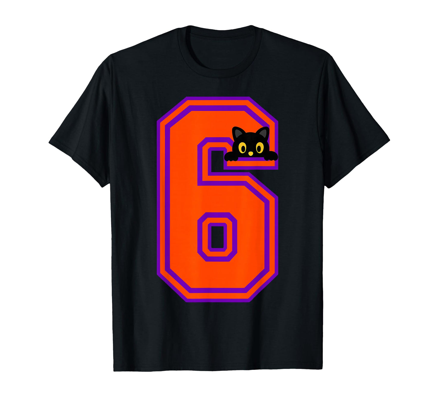 Funny Six Seven 6 7 Halloween Black Cat Teacher Student T-Shirt