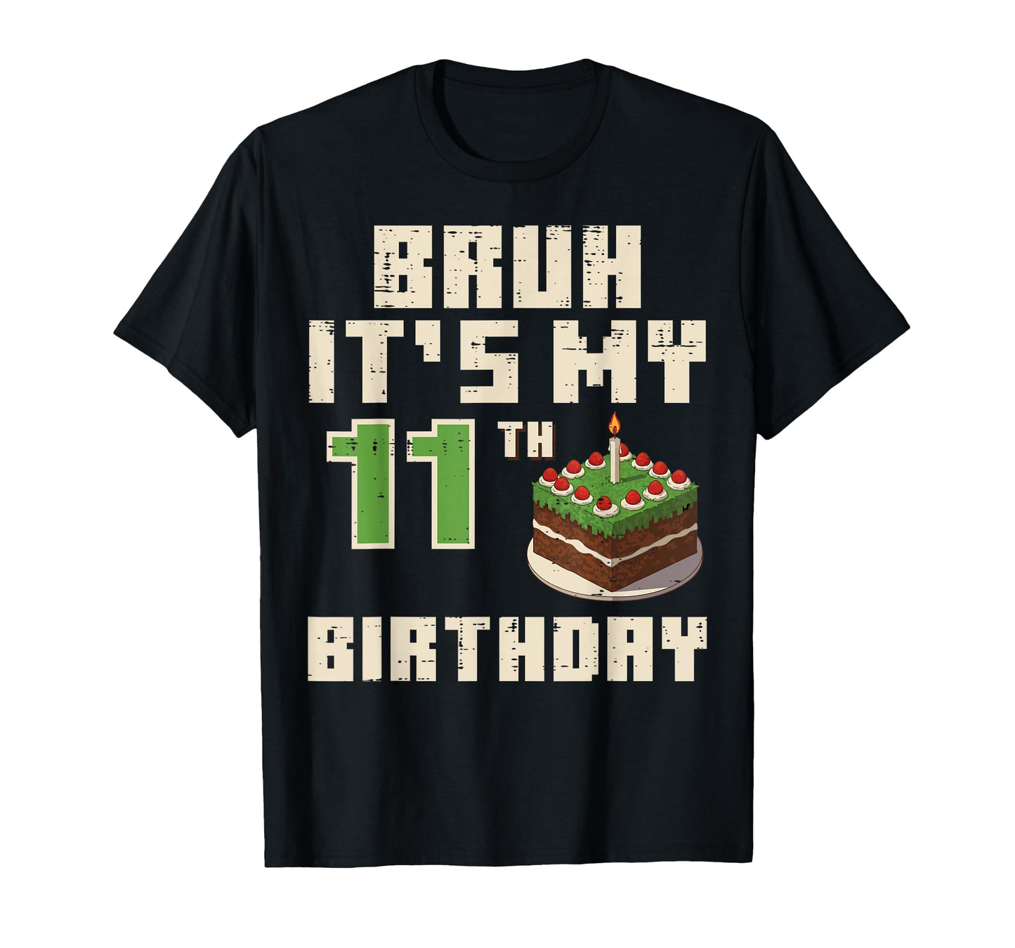 11th Birthday Pixel Gaming 11 Year Old Gamer Bday Boys Kids T-Shirt
