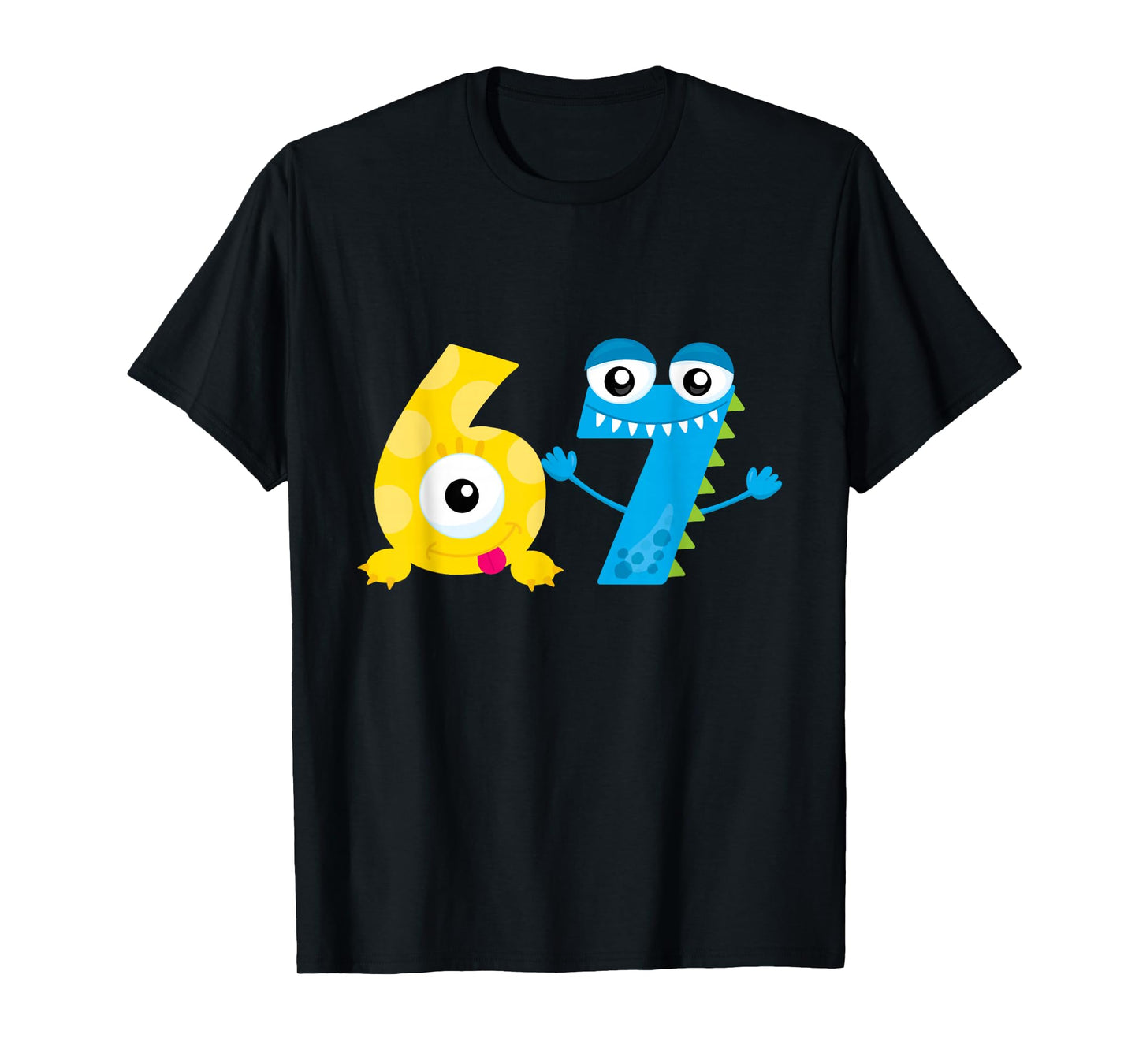 Bruh 67 Six Seven Monsters 6-7 Funny Brainrot Meme Kids Teen T-Shirt