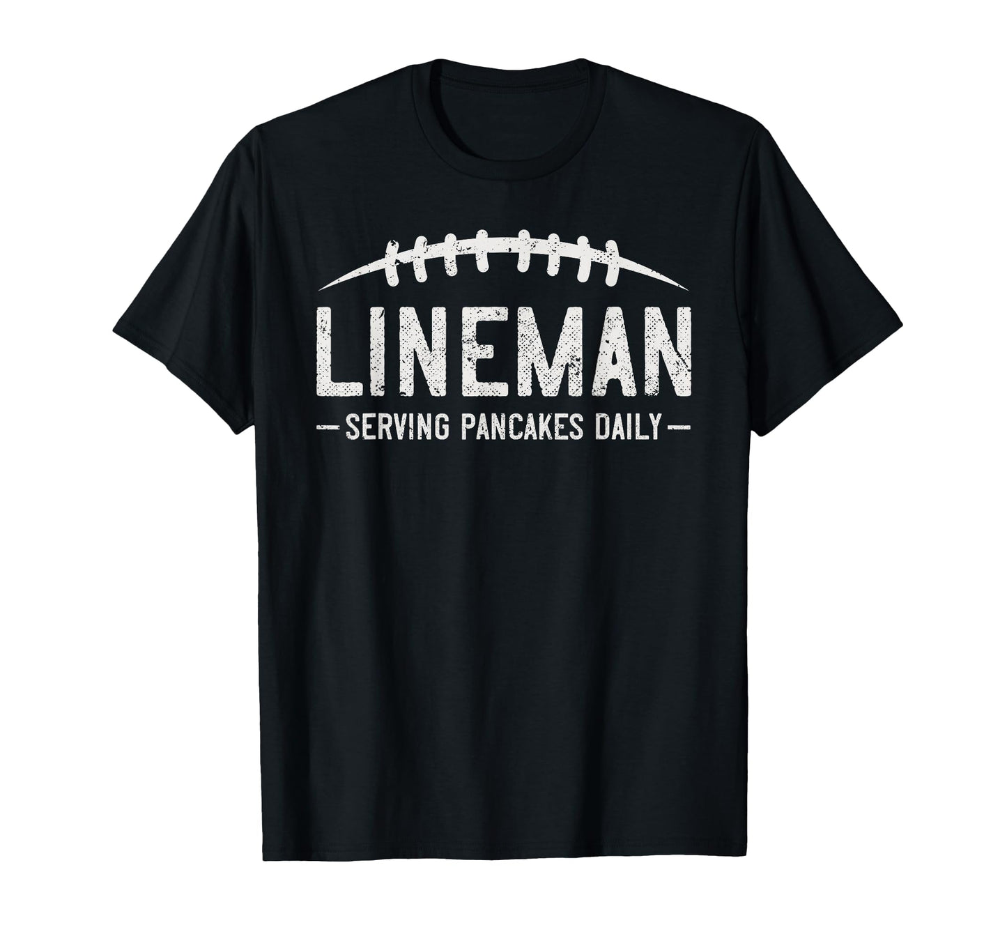 Lineman Serving Pancakes Daily Funny Vintage Football T-Shirt
