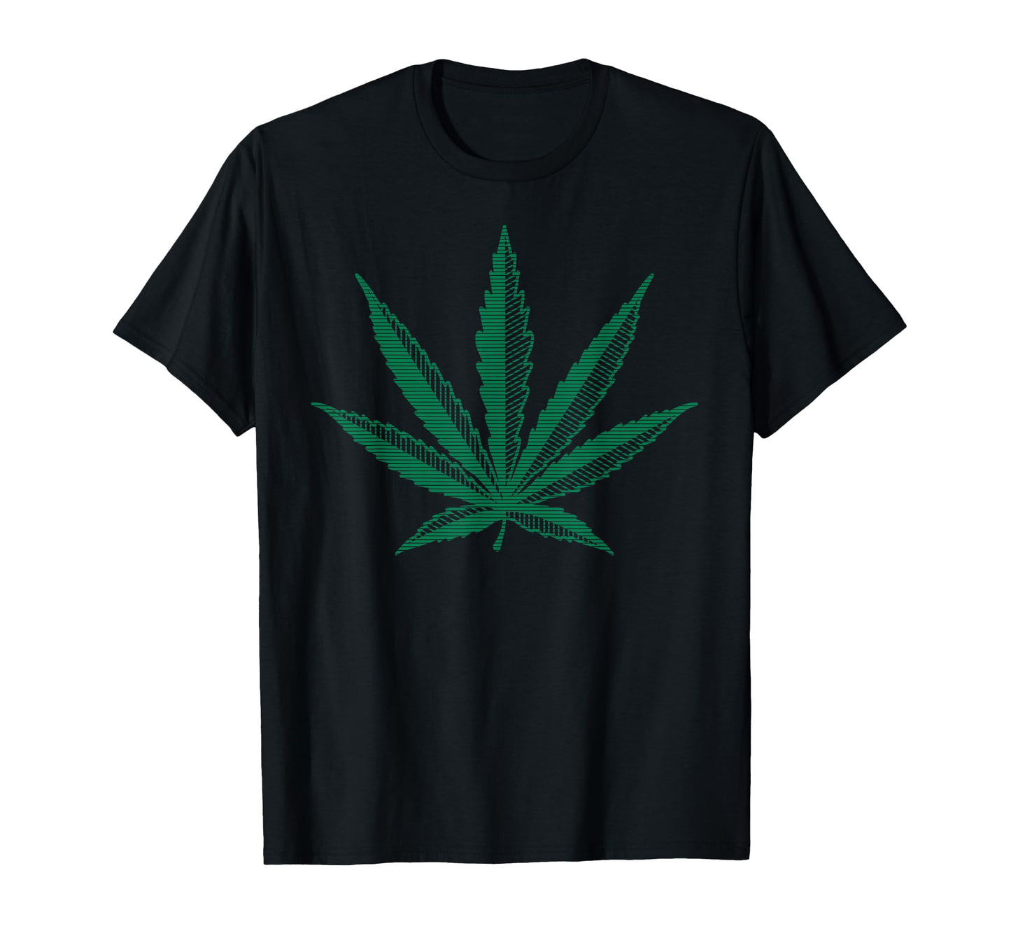 Vintage Pot Leaf T-Shirt Marijuana Hemp Green Graphic Art T-Shirt