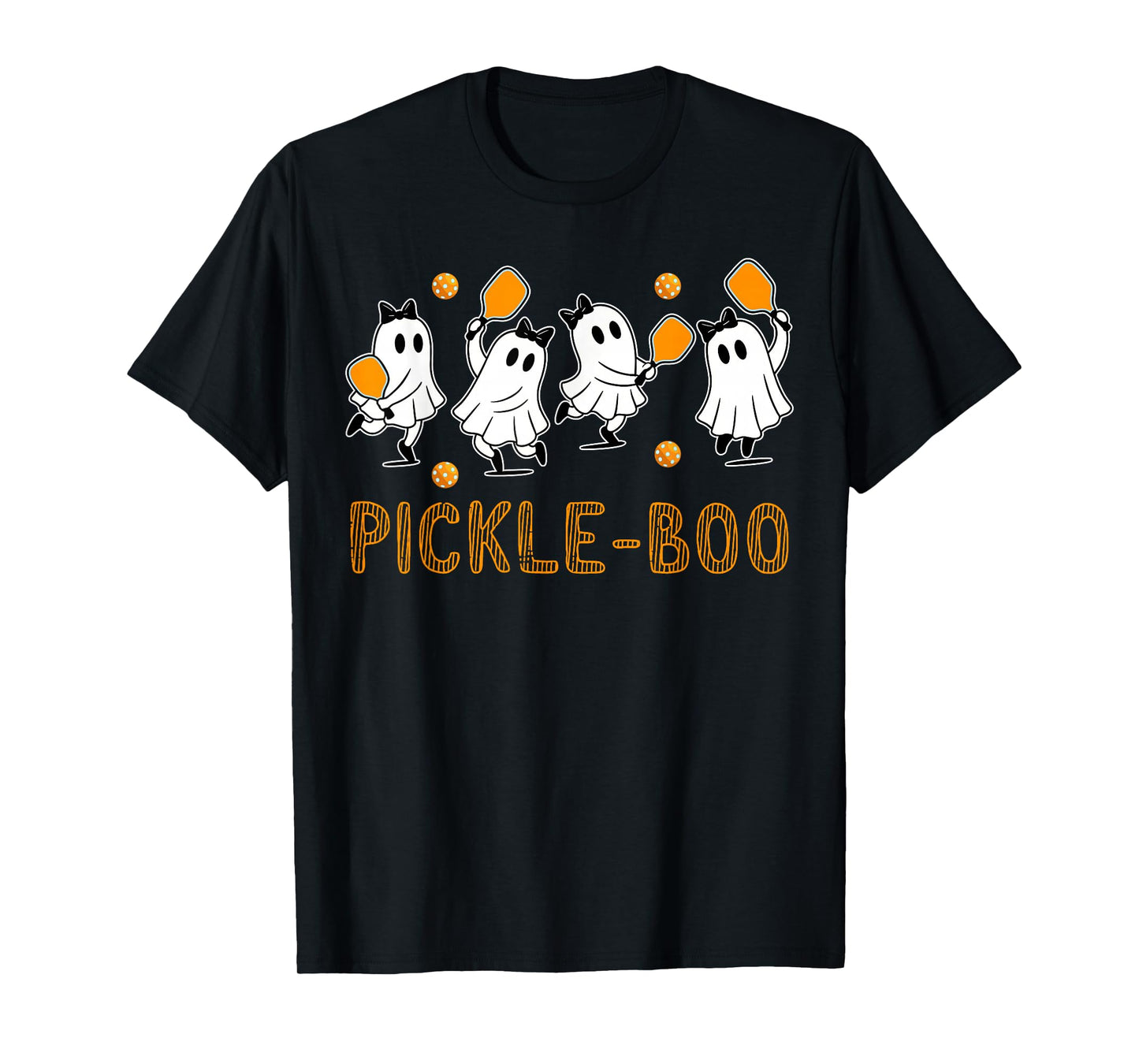 Halloween Pickleball Ghosts Pickle Boo Costume Men Women Kid T-Shirt