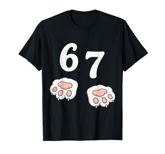 67 Meme Six Seven 6 7 Shirt Meme Funny Cat 67 T-Shirt