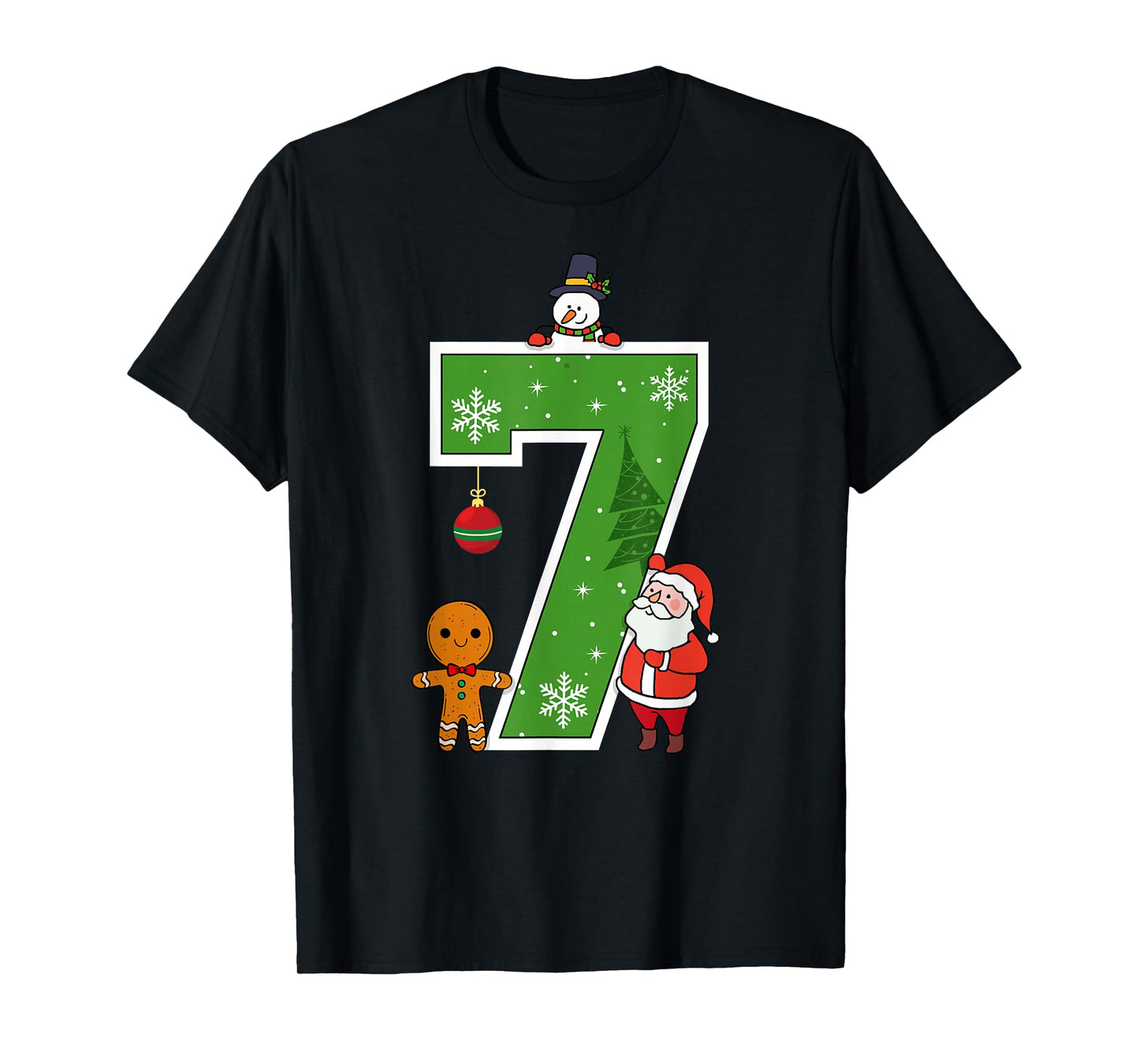 Number 7 67 Meme Couple Pajamas Christmas Matching T-Shirt