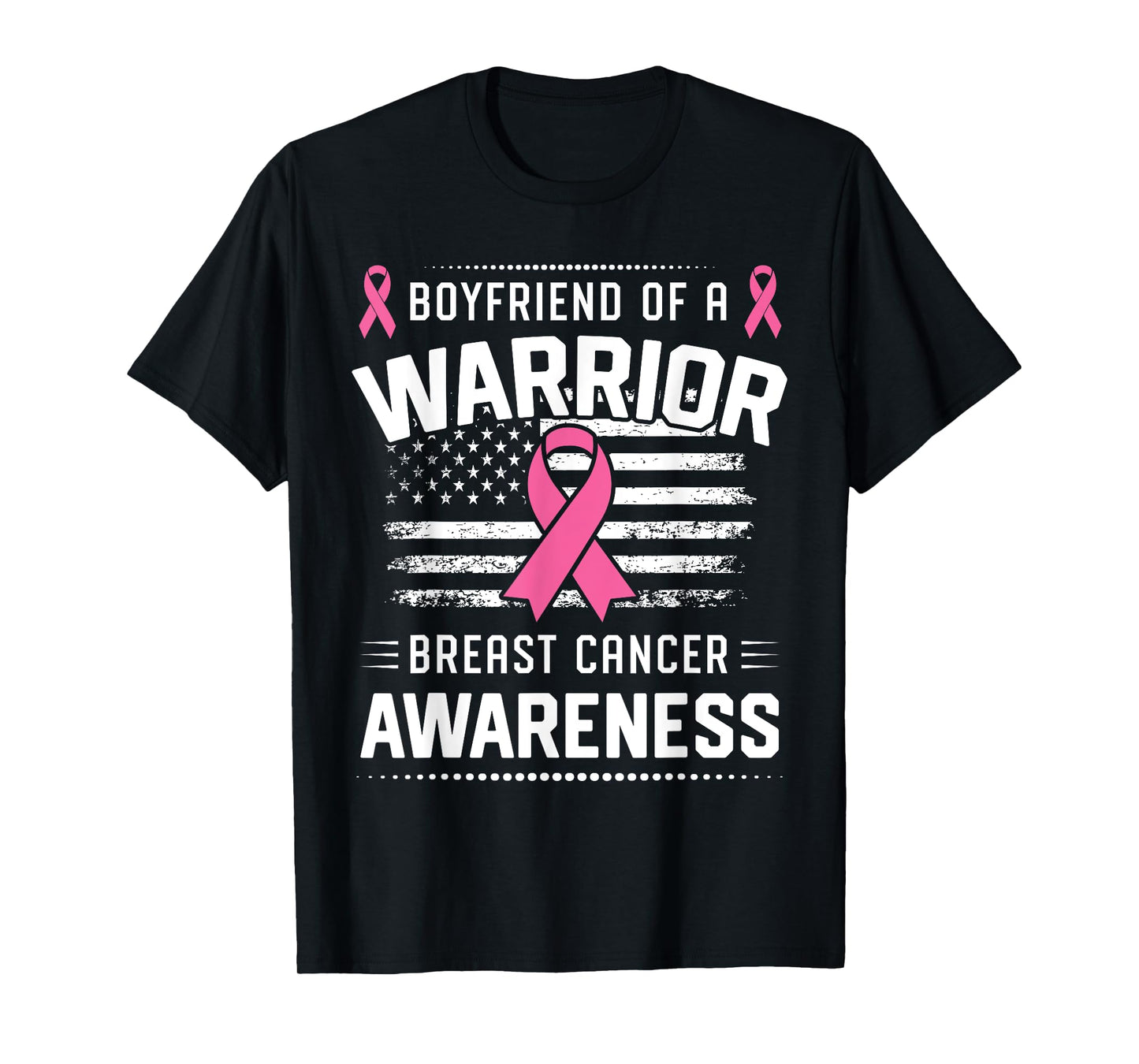 Boyfriend Of A Warrior Breast Cancer Awareness Boyfriend T-Shirt