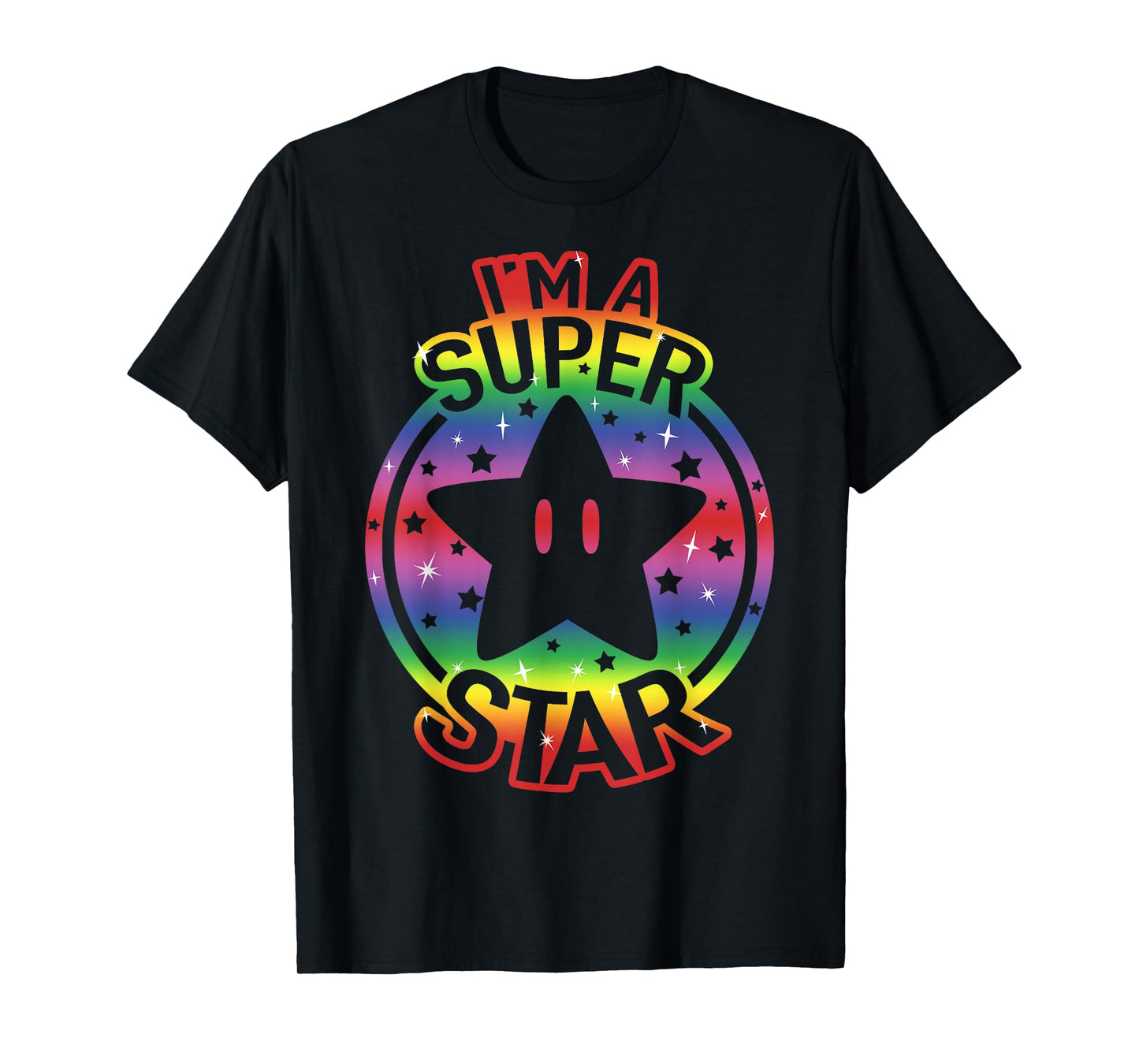 Super Mario Pride I'm A Super Star Rainbow Vintage Nintendo T-Shirt