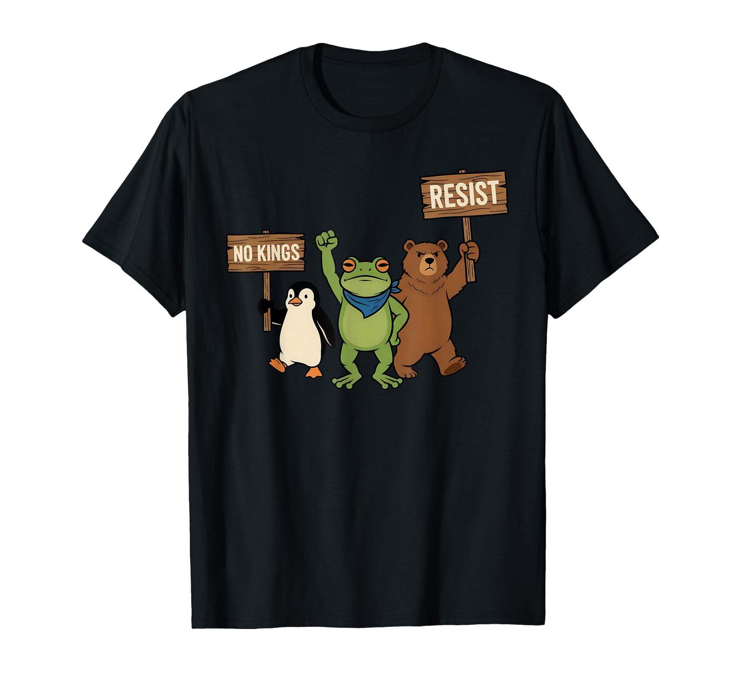 Portland Frog Resist No Kings Graphic Funny Protest Cool T-Shirt