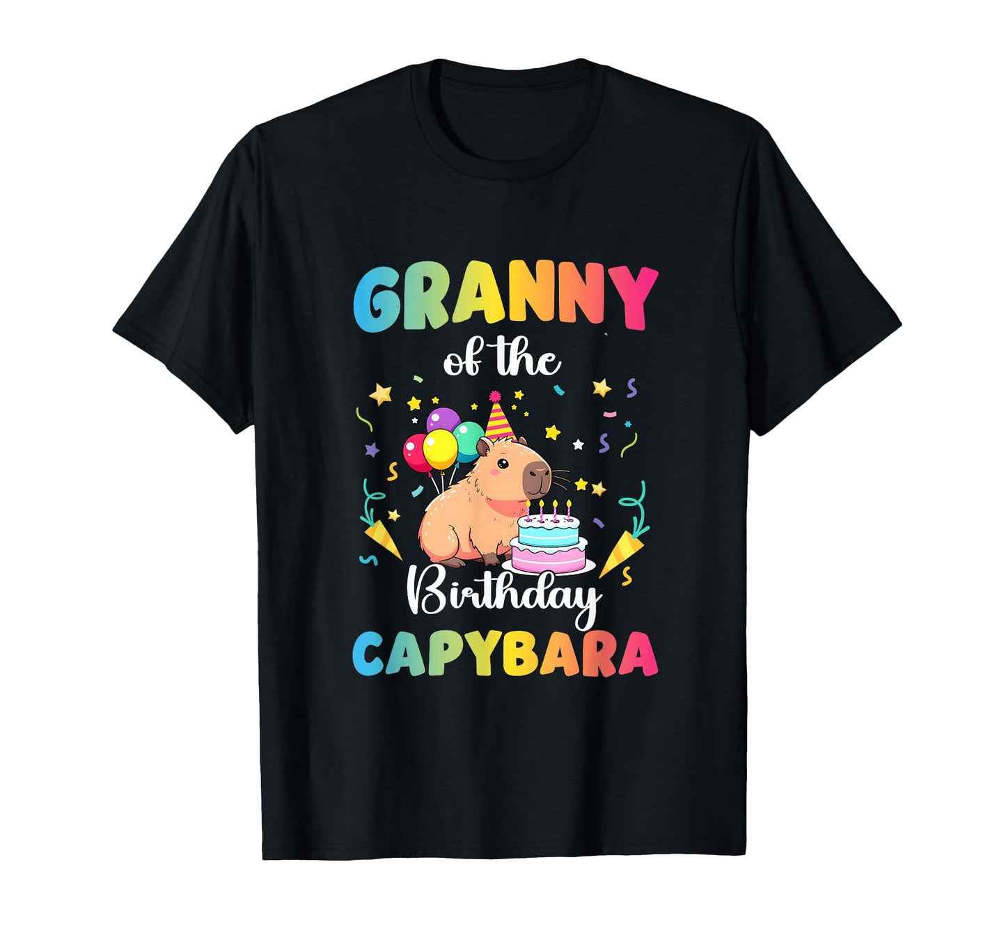 Granny of The Birthday Girl Capybara Bday Party Family T-Shirt