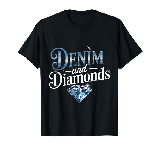 Denim And Diamonds Stylish Denim Jeans for Men Women T-Shirt