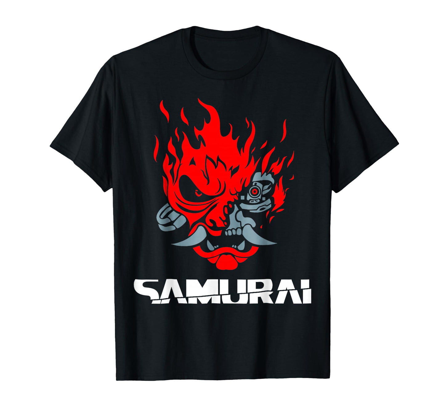 Samurai Japanese Demon Mask Edge Cyber Runners Punk T-Shirt