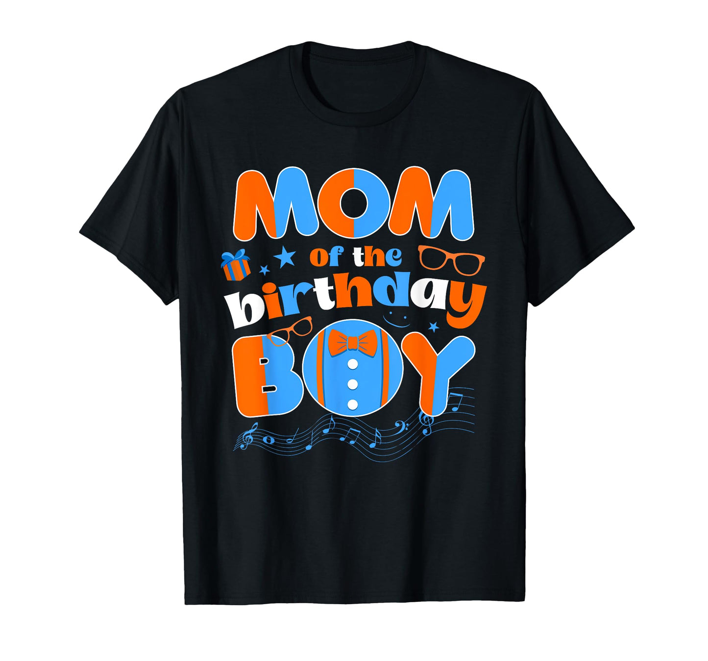 Mom Of The Birthday Boy Matching Family Blippy Funny T-Shirt