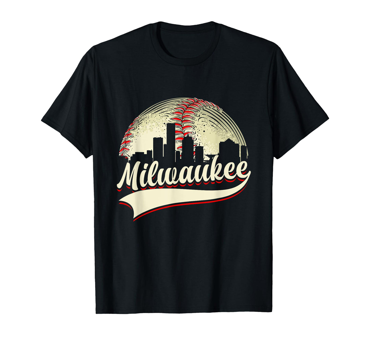 Milwaukee Cityscape Graphic Baseball Lover Player and Fans T-Shirt