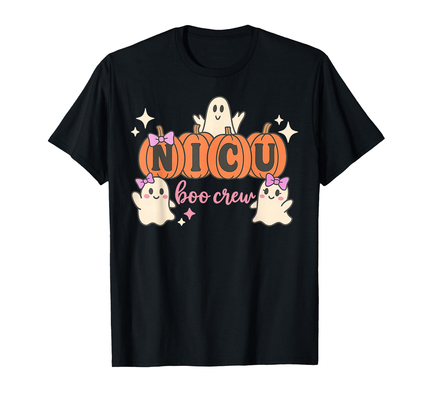 Funny NICU Boo Crew Nurse Ghost Halloween Spooky Season T-Shirt