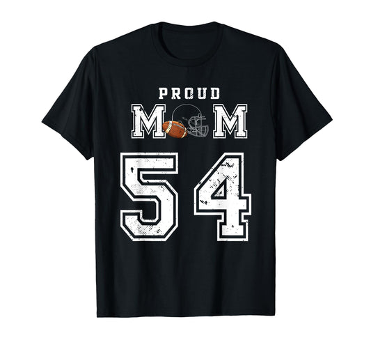 Custom Proud Football Mom Number 54 Personalized For Women T-Shirt