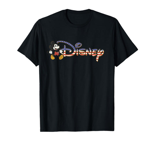 Disney Americana Mickey Mouse USA Vacation Trip Logo T-Shirt