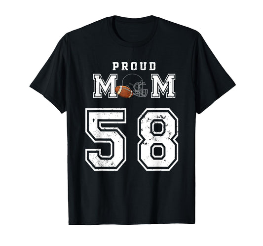 Custom Proud Football Mom Number 58 Personalized For Women T-Shirt