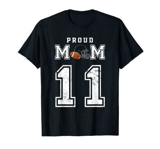 Custom Proud Football Mom Number 11 Personalized For Women T-Shirt