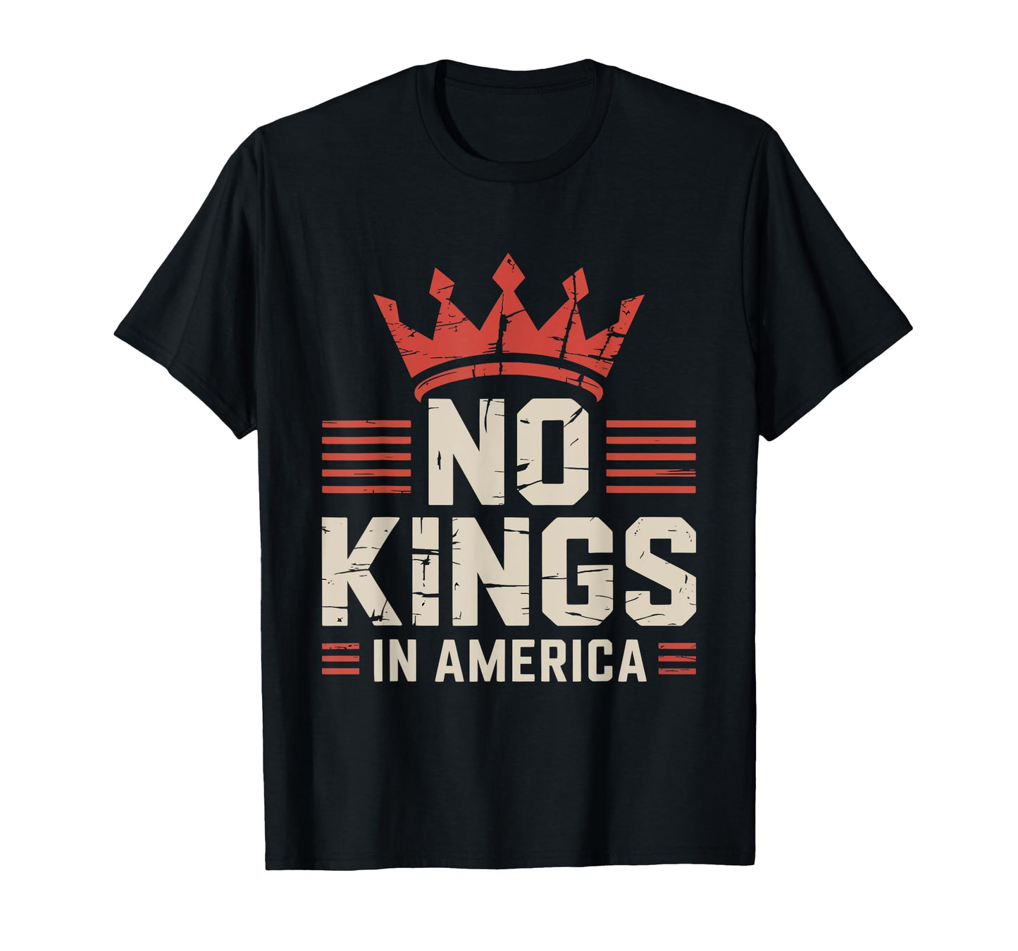 No Kings in America Since 1776 Vintage USA Freedom Liberty T-Shirt