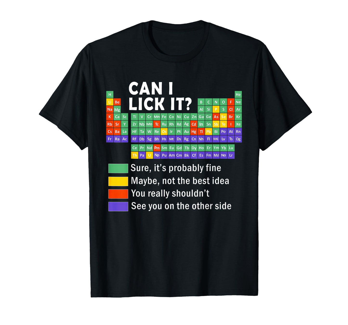 Funny can i lick it periodic table science graphic boys kids T-Shirt