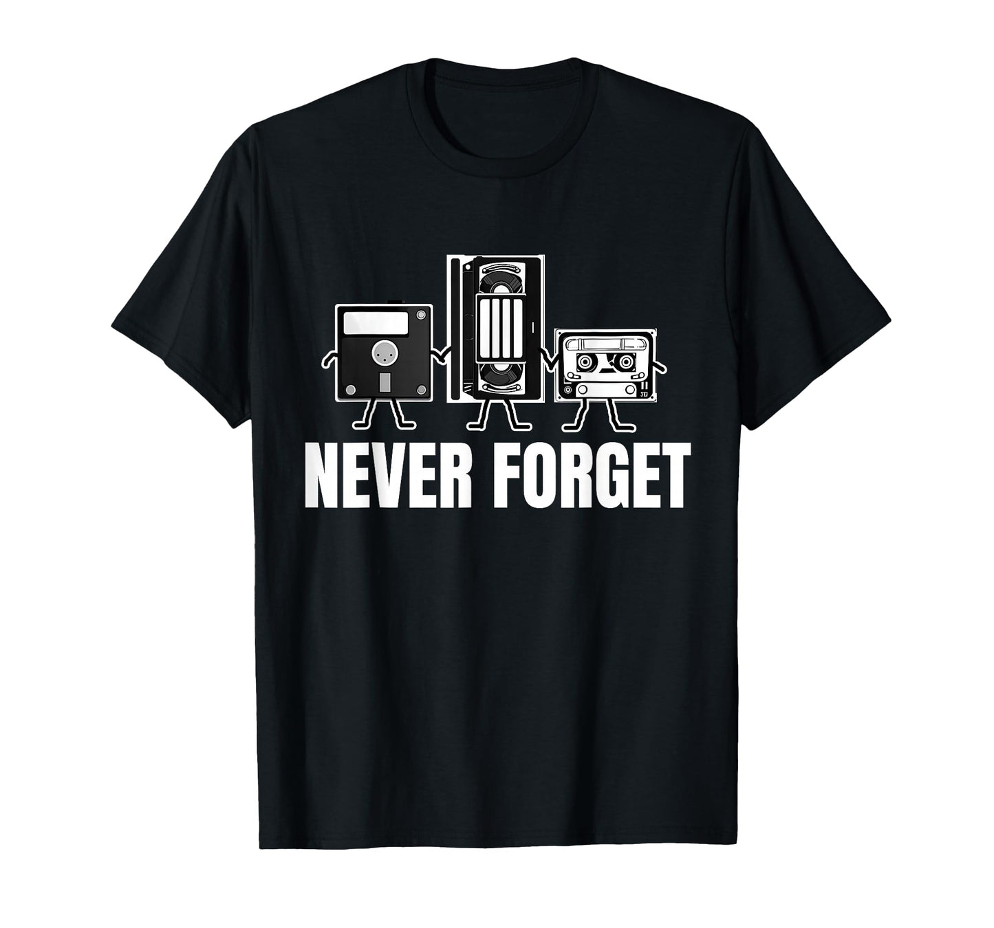Never Forget Cassette Tape VHS Gamer Meme Mens Funny T-Shirt