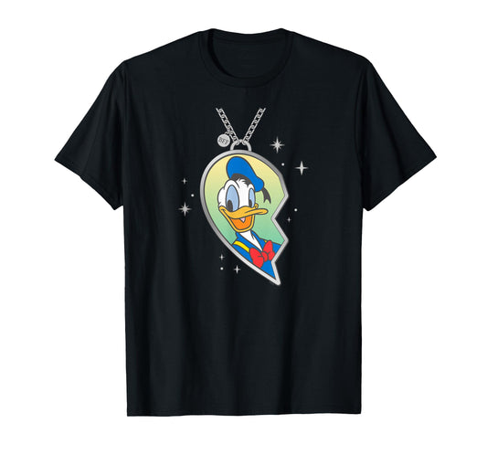 Disney BFF Best Friends Matching Heart Necklace Donald Duck T-Shirt
