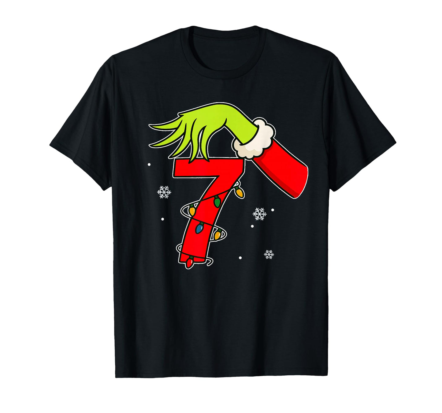 Fun Number 7 Christmas 67 Six Seven Meme Xmas Men Women Kids T-Shirt