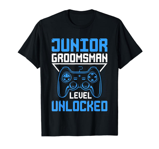 Cute Junior Groomsman Gaming Wedding Party Jr Boys Gift T-Shirt