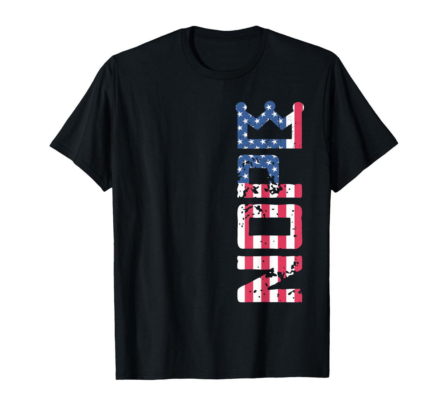 Vintage No Kings in America Nope Vertical Sign US Flag T-Shirt