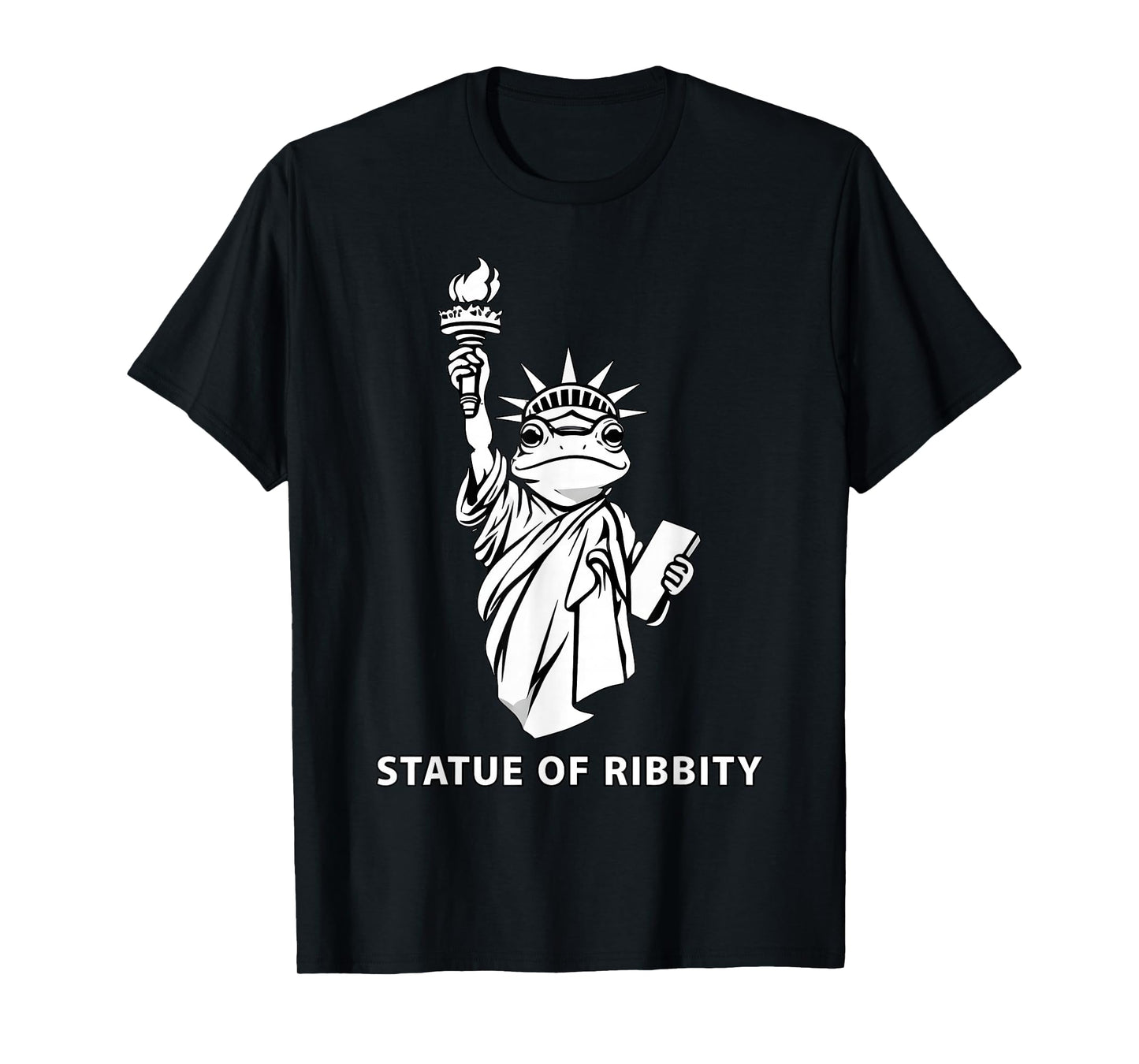 Funny Frog Protest Statue of Ribbity No King Liberty T-Shirt