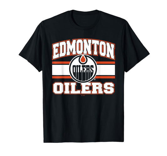 Edmonton Oilers Stripe Blue Officially Licensed T-Shirt