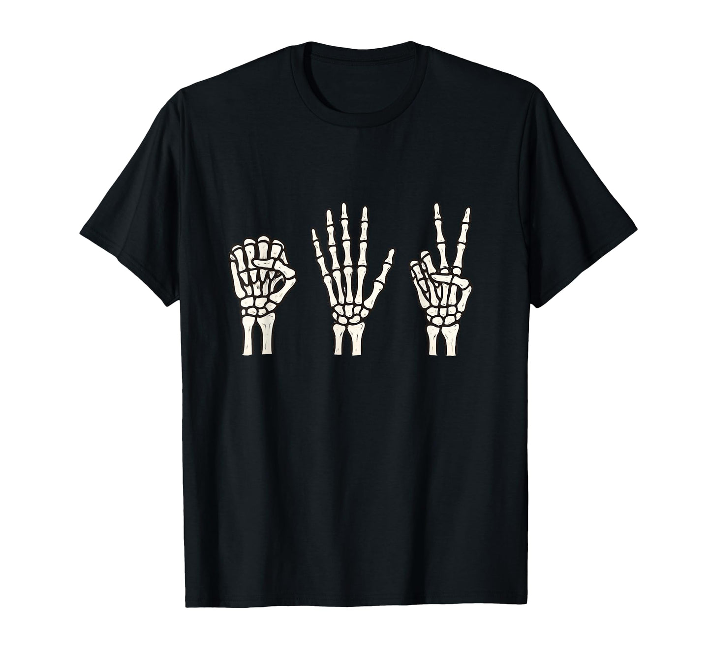 Halloween Skeleton Hands Rock Paper Scissors Funny Spooky T-Shirt