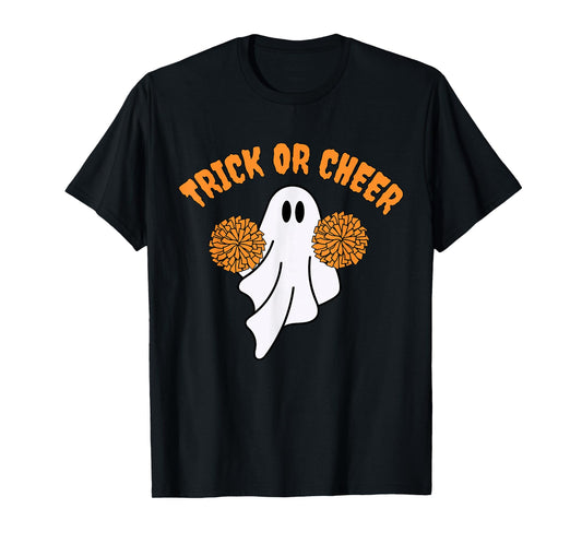 Cute Cheerleader Ghost Cheerleading Trick Or Treat Halloween T-Shirt