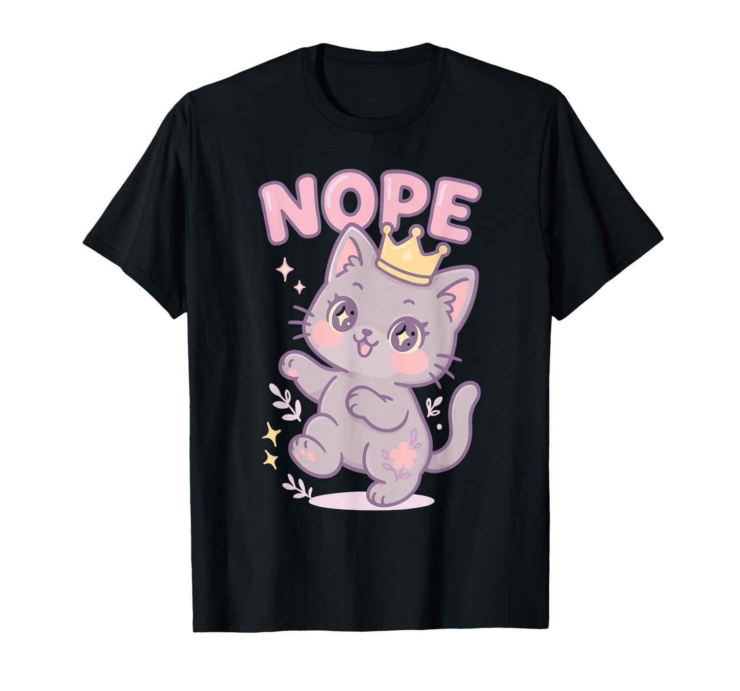 No Kings Nope Bold Minimal Cat Lover Protest Statement T-Shirt