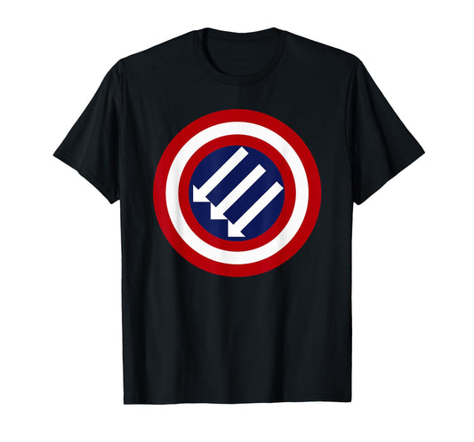American Iron Front - Three Arrows - Stand Against Fascism T-Shirt