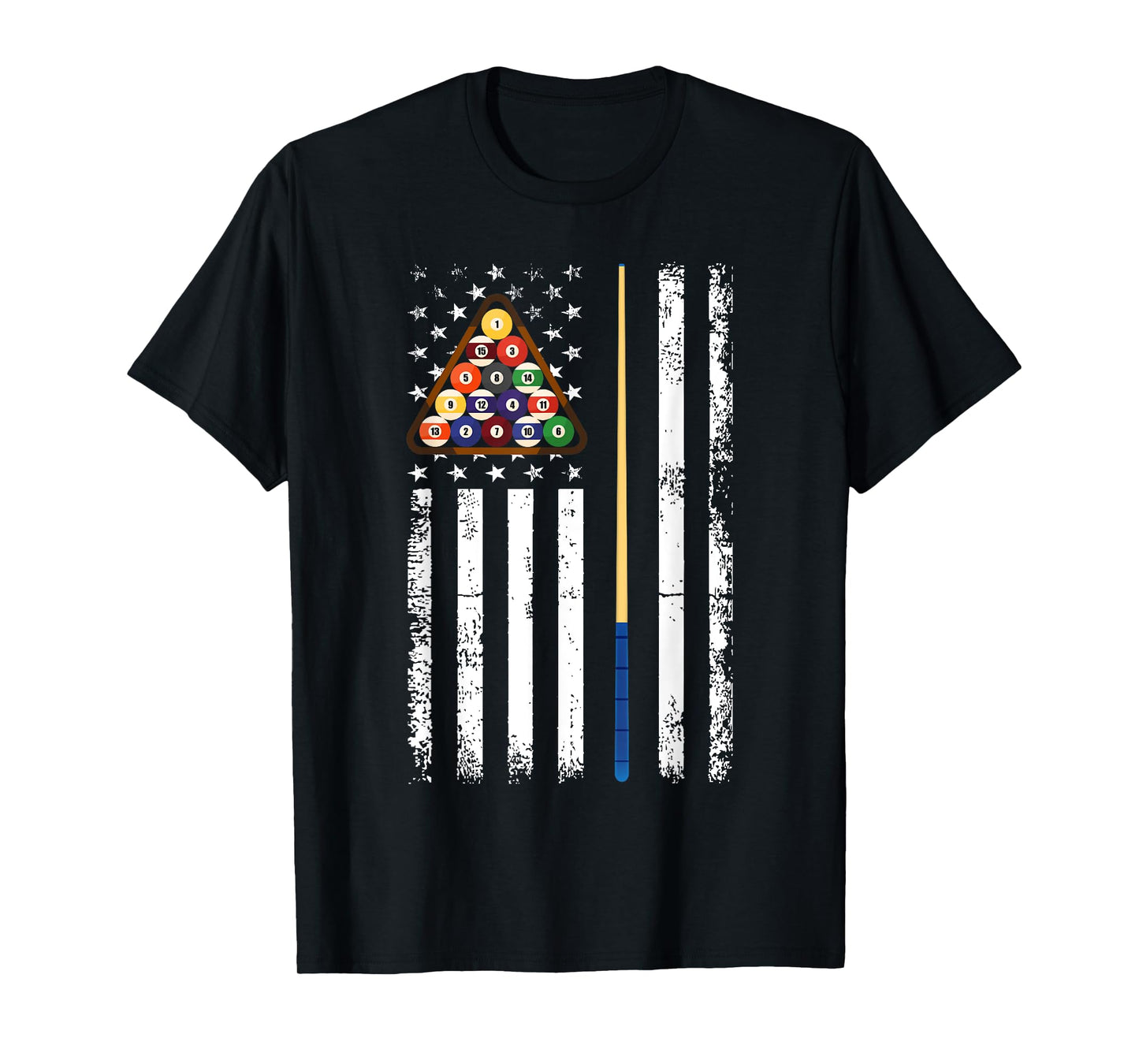 Men American Flag Billiards Vintage Pool Player 4th of july T-Shirt