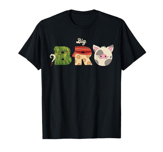 Disney Moana Letters "Big Bro" Family Trip Vacation T-Shirt