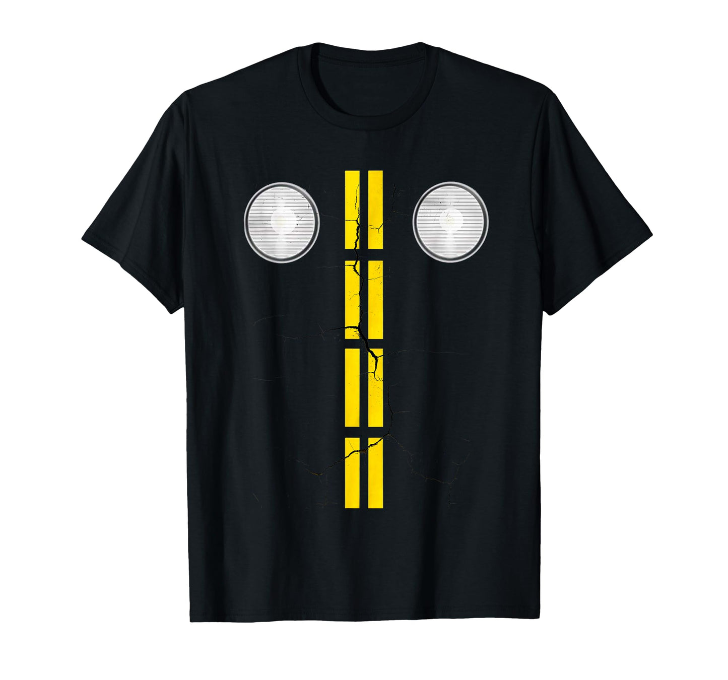 Funny headlights with street markings, Halloween T-Shirt
