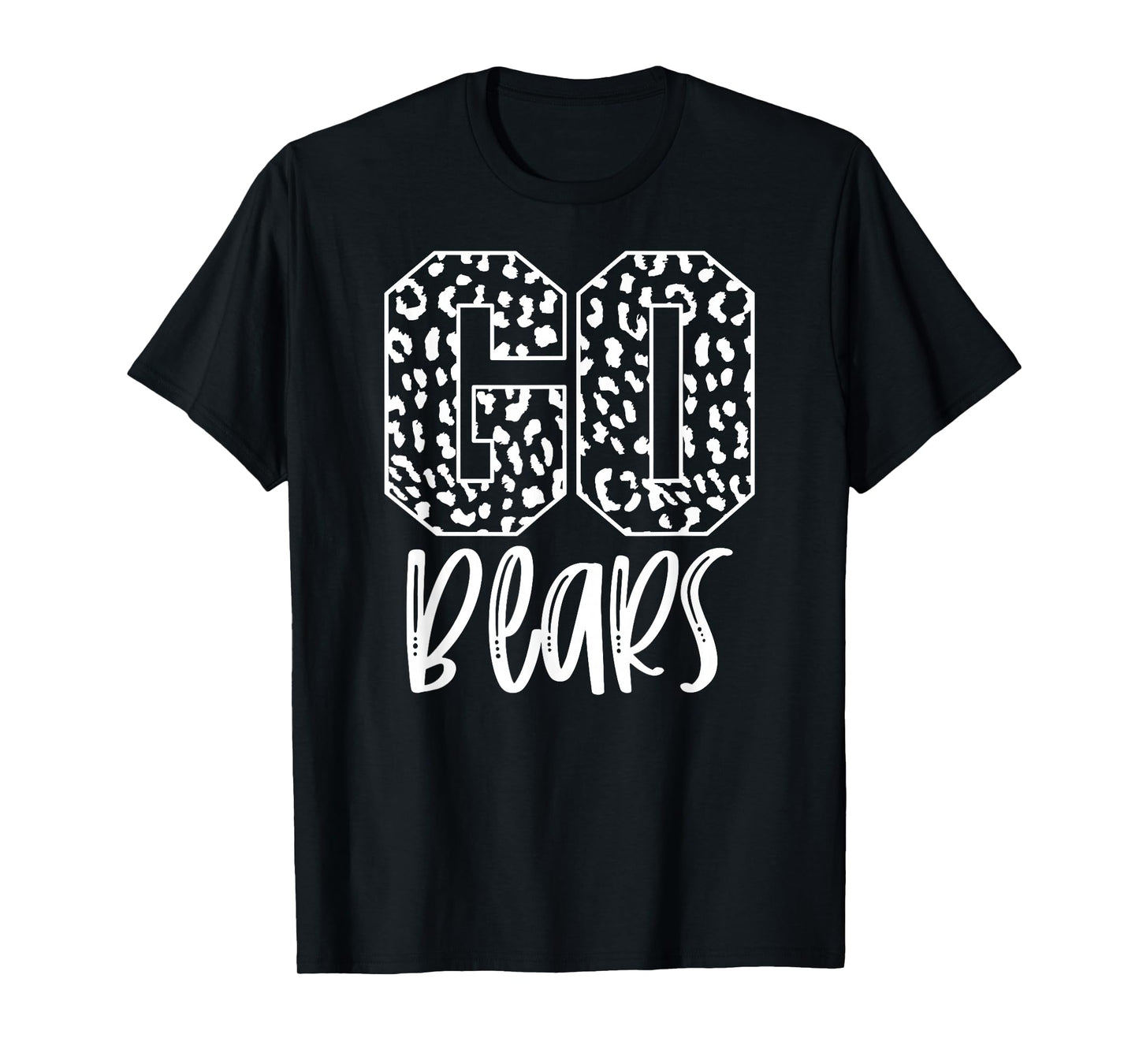 Bears Team Mascot School Spirit Game Night Leopard Print T-Shirt