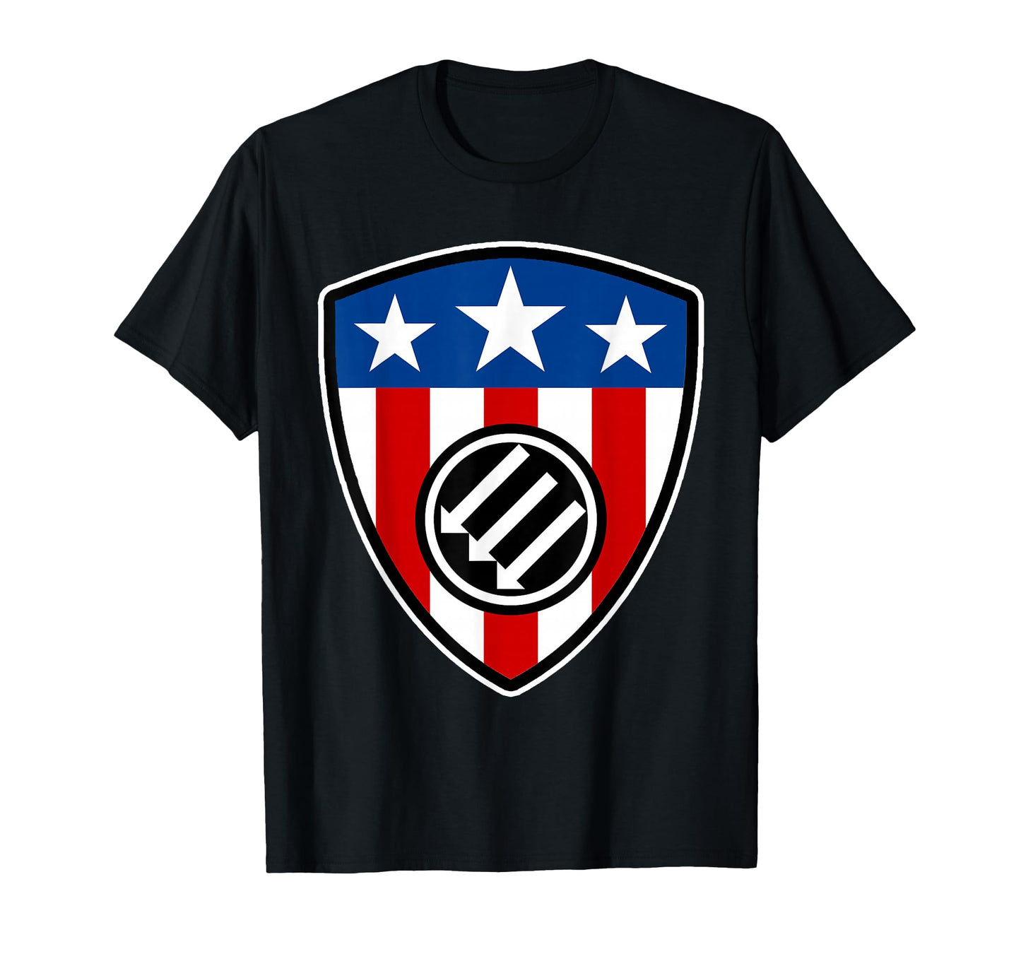 American Iron Front Shield - Stand Against Fascism T-Shirt