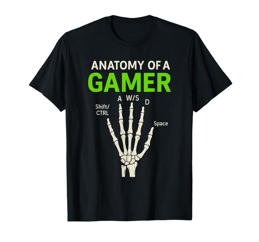 Anatomy Of A Gamer - PC Gaming Lover Console Game Lover T-Shirt