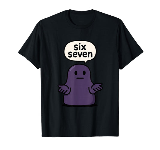 67 Six Seven 6-7 Midnight Blob Slime - Kid Brainrot Meme T-Shirt