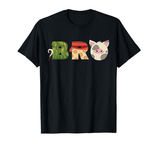 Disney Moana Letters "Bro" Brother Family Trip Vacation T-Shirt