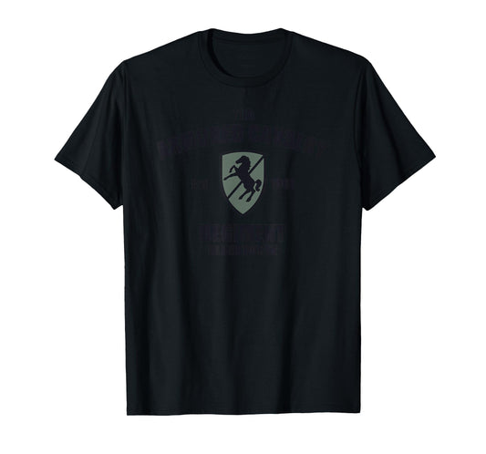 11th ACR Blackhorse Regiment & US Armored Units 11th Armored Cavalry T-Shirt for Men, Adults, Military History Enthusiasts, Tank Enthusiasts, Grey, Short Sleeve, Small, Classic Fit