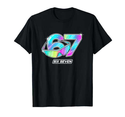 6 7 Meme Six Seven Sunglasses Gen Alpha Funny Design 67 T-Shirt