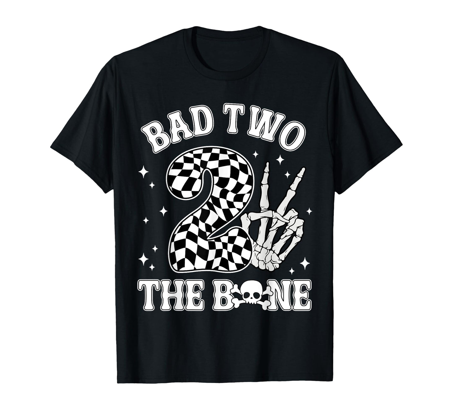 2nd Birthday Boys Bad Two The Bone Party Family Matching T-Shirt