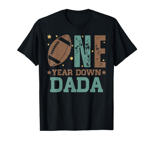 Dada of the 1 Year old Football 1st Year Down Birthday Party T-Shirt